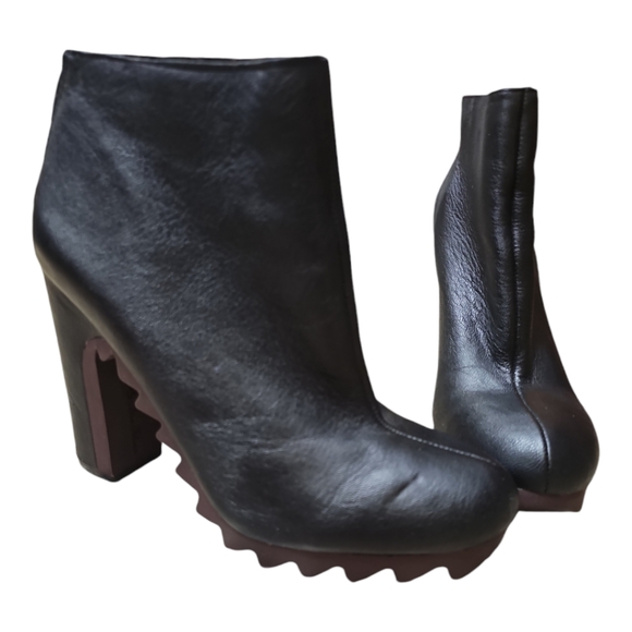 SAM EDELMAN CIRCUS Kensley Boots High Heel Black Leather Purple Size 9 - Picture 2 of 9